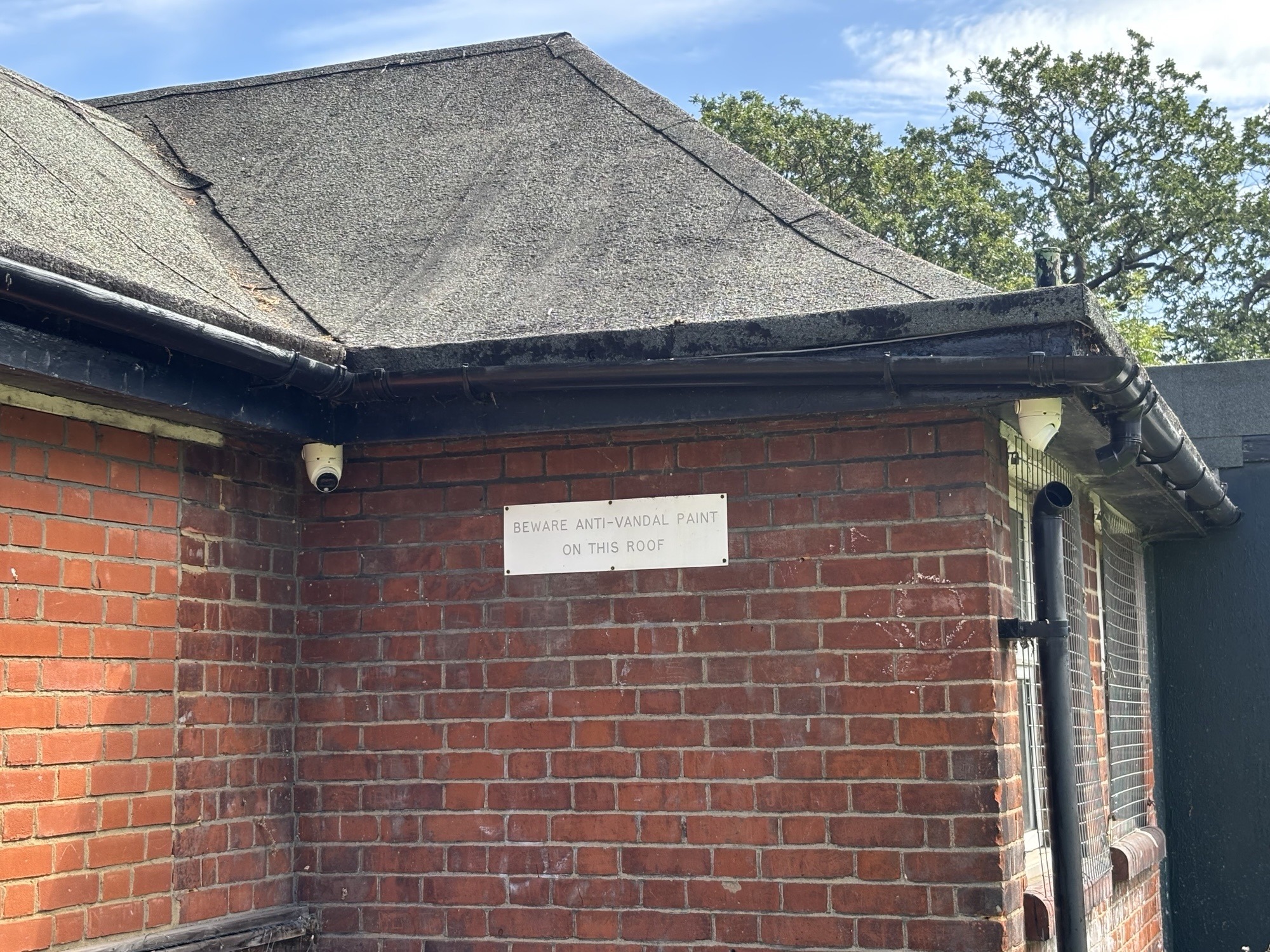 CCTV camera mounted on a building exterior